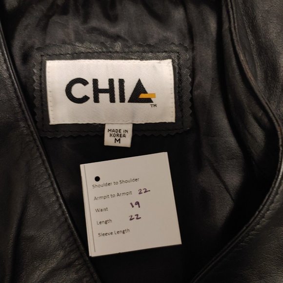 Vintage Chia Womens Leather Jacket Size M Medium Cropped Cinch Waist "Snakeskin" - Picture 12 of 12